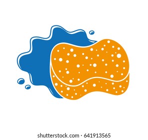 Sponge and water splash icon.