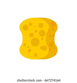 Sponge yellow for washing isolated on white background