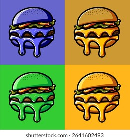 SPONGEBOB BURGER, KRABBY PATTY, VECTOR.