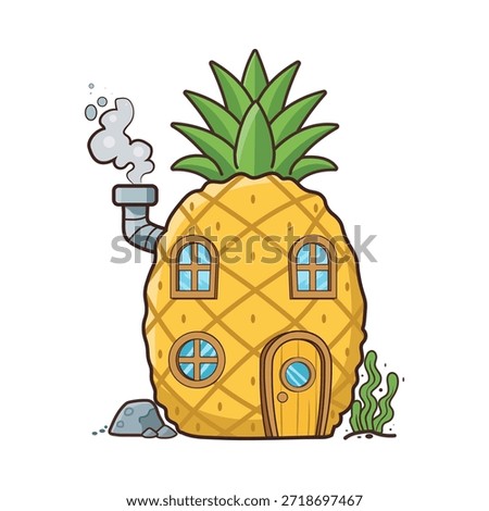 Spongebob house icon vector on white background.