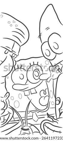 Spongebob Squarepants and Friends Coloring Page Fun Printable for Kids