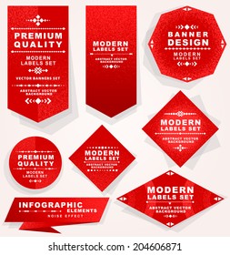 Sponge/Noise Effect Origami Vector Banners and Dividers Set 