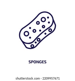 sponges icon from cleaning collection. Thin linear sponges, sponge, domestic outline icon isolated on white background. Line vector sponges sign, symbol for web and mobile