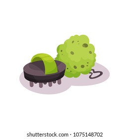 Sponges and massage brush, bathroom or spa tools vector Illustration on a white background