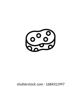 Sponges vector icon in linear, outline icon isolated on white background