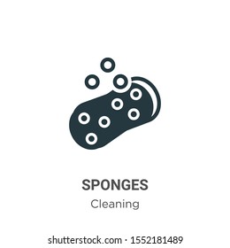 Sponges vector icon on white background. Flat vector sponges icon symbol sign from modern cleaning collection for mobile concept and web apps design.