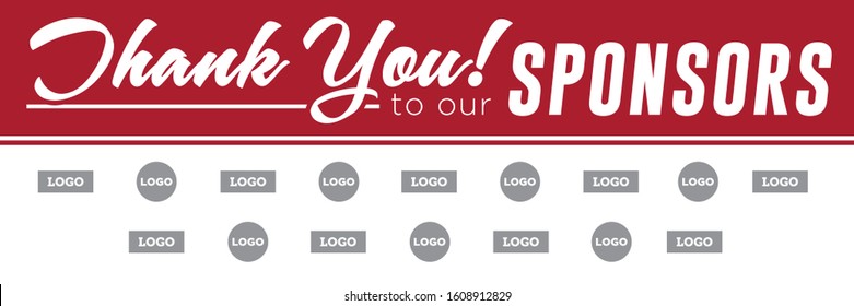 Sponsor Banner Template | Layout for 2' x 6' Banner with Sponsor Logos | Guide, Print Ready File for Sign Shop,  Vector Image, Business Event Signs, Charity and Donor Signage, Fundraiser Banner Design