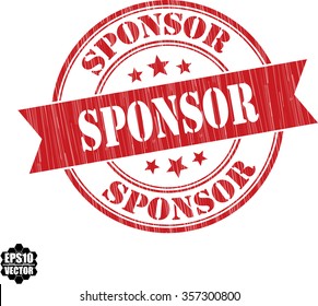 Sponsor grunge rubber stamp, vector illustration