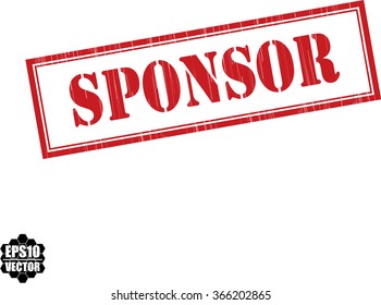 Sponsor grunge rubber stamp, vector illustration