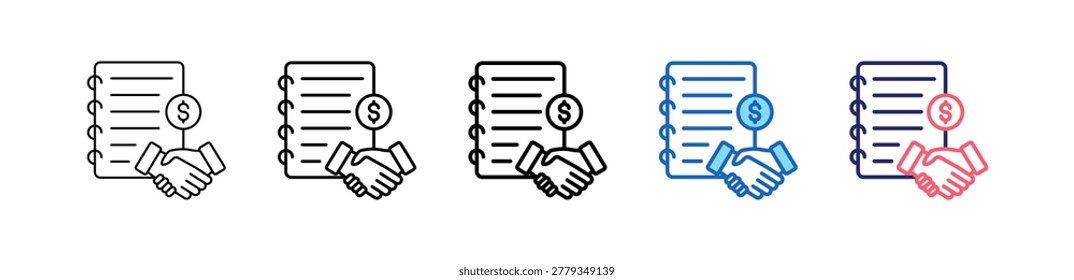 Sponsor Icon In 5 Different Styles Set Collection.