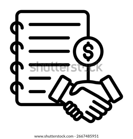 Sponsor Icon Line Style Vector Illustration