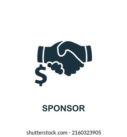Sponsor Icon. Monochrome Simple Streaming Icon For Templates, Web Design And Infographics