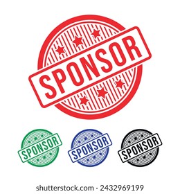 Sponsor Rubber Stempel Design Vektor, Illustration