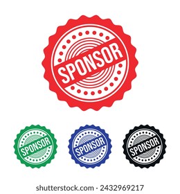 Sponsor Rubber stamp Design vector, illustration