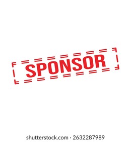 Sponsor Rubber Stamp. Red Rubber Grunge Stamp Seal Vector Illustration - Vector