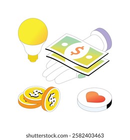 Sponsor ship  vector Gradient isometric Style illustration. Eps 10 File