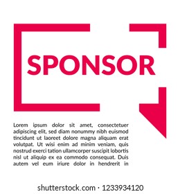 sponsor sign,label. sponsor speech bubble. sponsor tag sign,banner