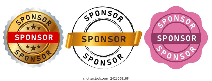 sponsor sponsorship gold purple and black stamp circle seal emblem badge business company donate