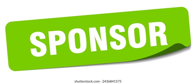 sponsor sticker. sponsor rectangular label isolated on white background