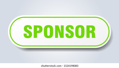 sponsor sticker. sponsor rounded green sign