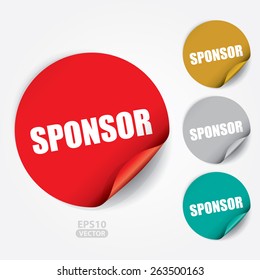 Sponsor Sticker and Tag - Vector