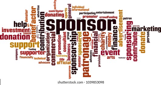 Sponsor Word Cloud Concept. Vector Illustration