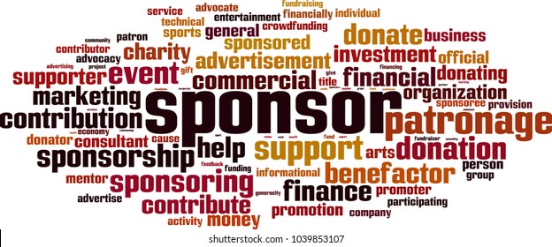 Sponsor word cloud concept. Vector illustration