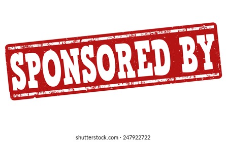 Sponsored by grunge rubber stamp on white background, vector illustration