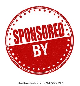 Sponsored by grunge rubber stamp on white background, vector illustration