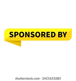 Sponsored By Text In Yellow Ribbon Rectangle Shape For Information Announcement Business Marketing Social Media
