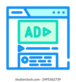 sponsored content color icon vector. sponsored content sign. isolated symbol illustration
