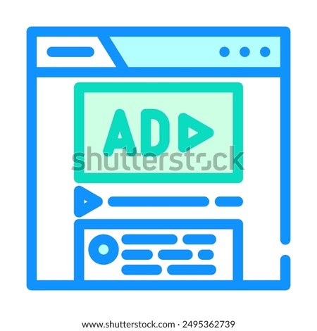 sponsored content color icon vector. sponsored content sign. isolated symbol illustration