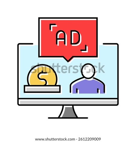 sponsored content color icon vector. sponsored content sign. isolated symbol illustration