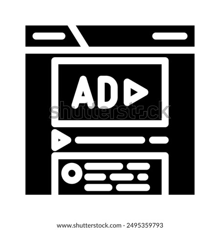 sponsored content glyph icon vector. sponsored content sign. isolated symbol illustration