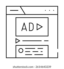 sponsored content line icon vector. sponsored content sign. isolated contour symbol black illustration