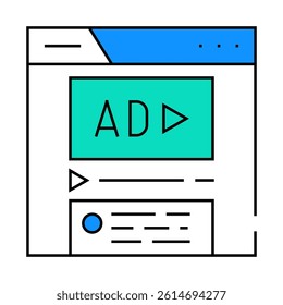 sponsored content line icon vector. sponsored content sign. isolated symbol illustration