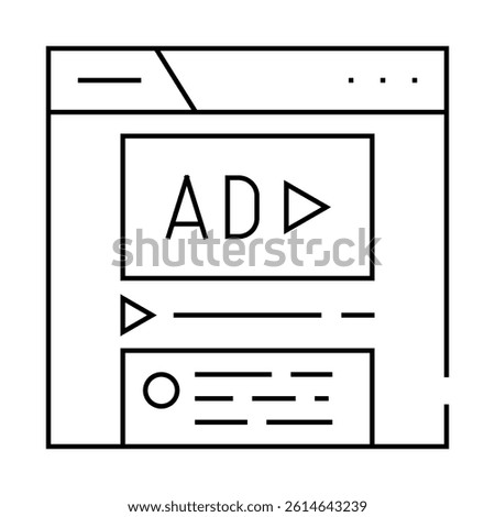 sponsored content line icon vector. sponsored content sign. isolated contour symbol black illustration