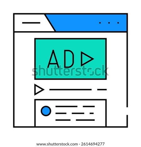 sponsored content line icon vector. sponsored content sign. isolated symbol illustration