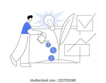 Sponsoring abstract concept vector illustration. Sponsoring web page, company investment program, financial service, small business support, website menu bar, UI element abstract metaphor.