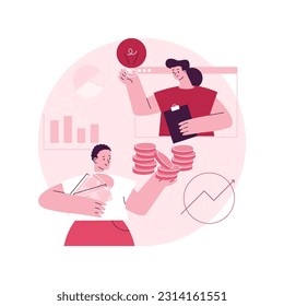 Sponsoring abstract concept vector illustration. Sponsoring web page, company investment program, financial service, small business support, website menu bar, UI element abstract metaphor.