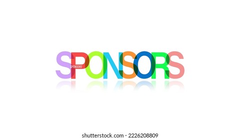 SPONSORS. Colorful typographic banner. Vector illustration for posters, posters and creative design. Flat style.