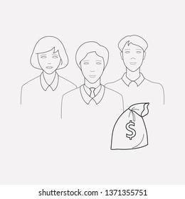 Sponsors icon line element. Vector illustration of sponsors icon line isolated on clean background for your web mobile app logo design.