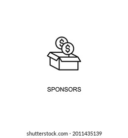 Sponsors Thin Line Icon Vector Eps 10, 48x48 Icon 