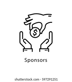 Sponsors Vector Line Icon 