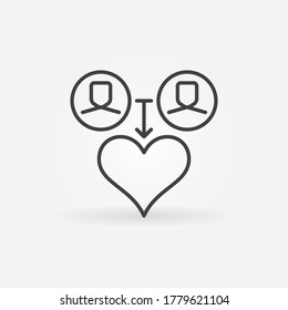 Sponsorship or donation vector concept minimal icon or sign in outline style