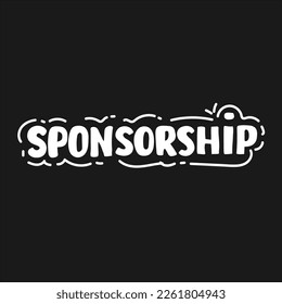 sponsorship hand drawing lettering word on white