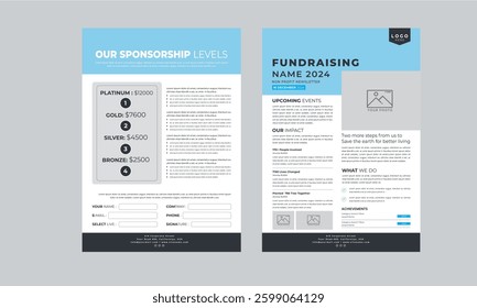 Sponsorship Levels Fundraising Flyers design layout template	