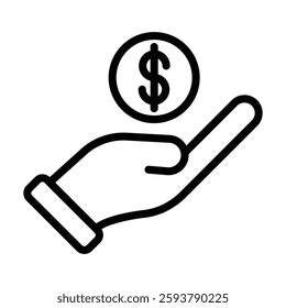 Sponsorship  line icon, vector, pixel perfect, illustrator file 