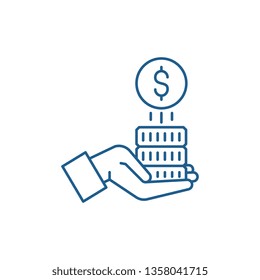 Sponsorship Money Line Icon Concept. Sponsorship Money Flat  Vector Symbol, Sign, Outline Illustration.