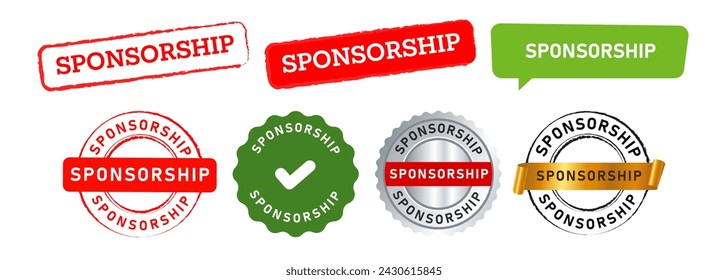 sponsorship rectangle circle stamp seal emblem and speech bubble company business marketing